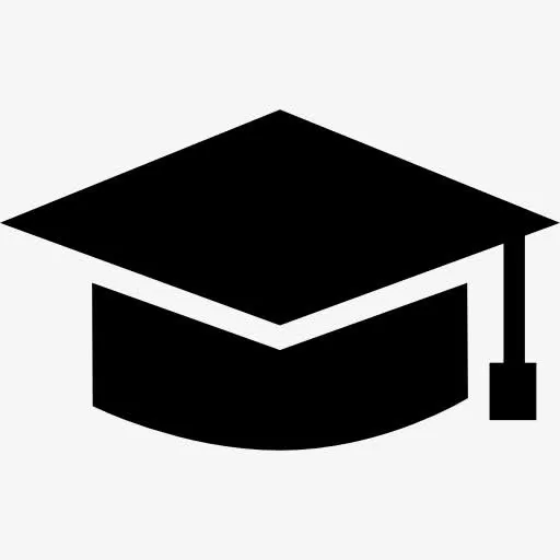 毕业学生的黑帽图标免抠