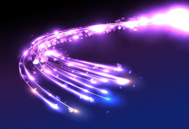 动感的紫色光束免抠