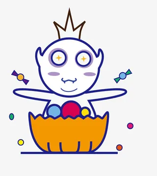 手绘可爱幽灵素材免抠