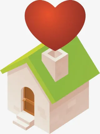 顶着爱心的房子免抠