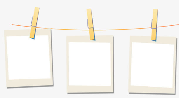 白色悬挂照片卡通免抠