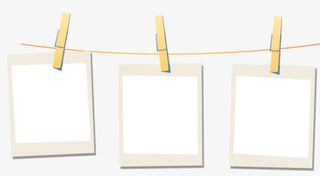 白色悬挂照片卡通免抠