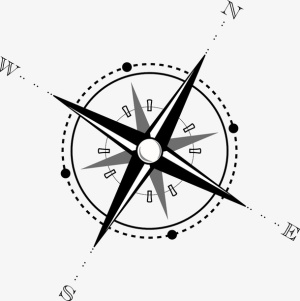 手绘黑白指南钍免抠