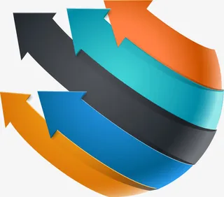 商务几何立体箭头免抠