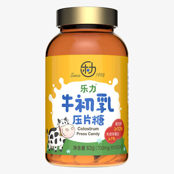 乐力牛初乳压片糖儿童免抠