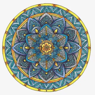 矢量圆形花朵花纹免抠