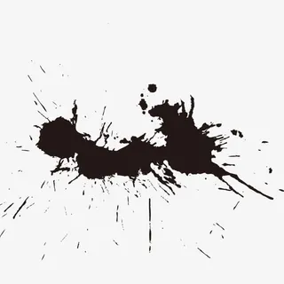毛笔笔刷喷溅墨迹免抠