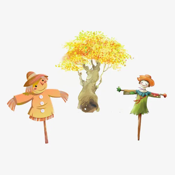 稻草人和树木免抠