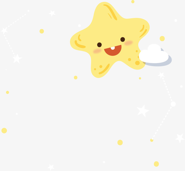 黄色卡通可爱星星免抠