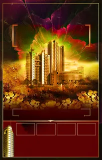 时尚大气酷炫绽放的鲜花上财富商务背景素材高清