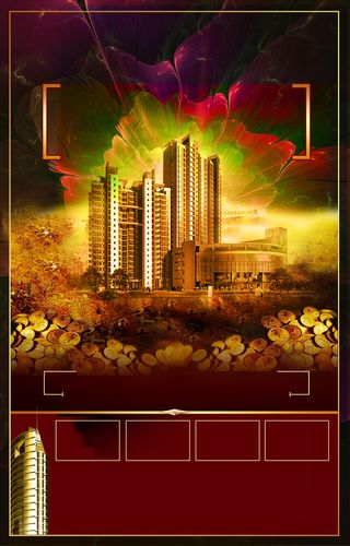 时尚大气酷炫绽放的鲜花上财富商务背景素材高清