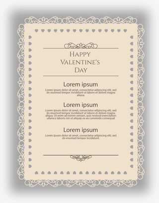 复古情人节花边纸张矢量图免抠