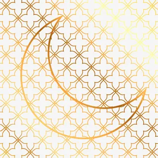 矢量手绘金色月亮免抠