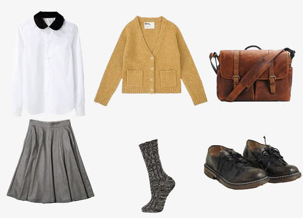 校园风格衣服免抠