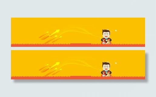 金融理财网站箭头扁平人物背景banner免抠