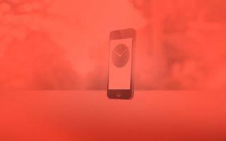 红色渐变手机海报免抠