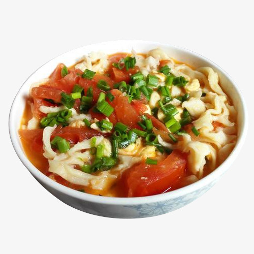 美食宽面番茄鸡蛋面免抠