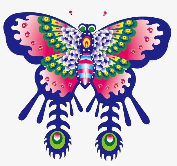 花蝴蝶风筝免抠