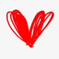 手绘卡通红色涂鸦爱心免抠