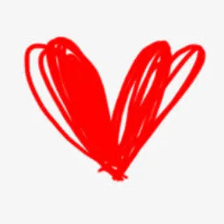 手绘卡通红色涂鸦爱心免抠