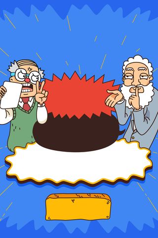 简约卡通人物辩论赛广告高清