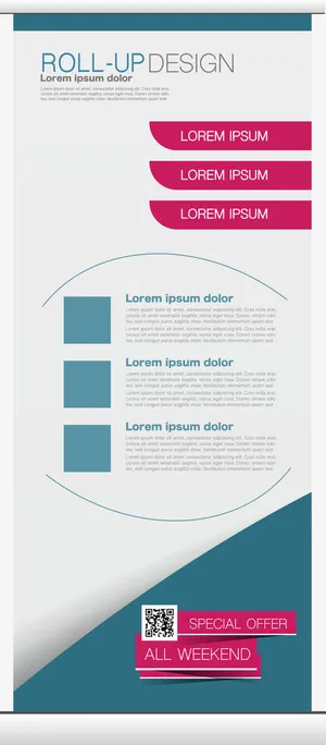 矢量商务易拉宝模板设计免抠