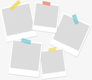 旅游纪念卡通照片墙免抠