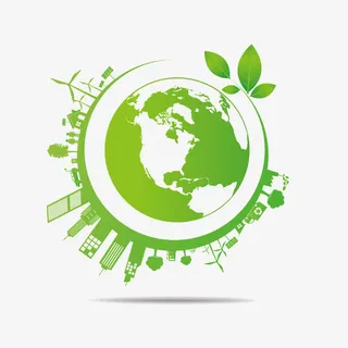 地球与城市剪影免抠