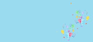 清新简约手绘蓝色气球背景图高清