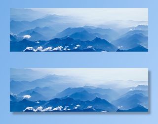 蓝色渐变山林简约背景高清摄影风景背景