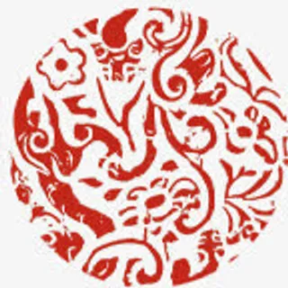 红色古典印花七夕情人节免抠