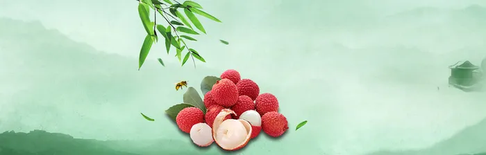中国风荔枝背景素材高清