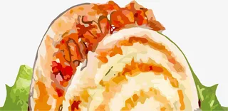 漫画插画风肉夹馍免抠