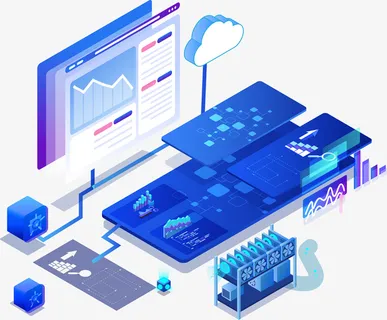 2.5D渐变科技立体插画免抠手绘/卡通卡通元素