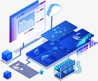 2.5D渐变科技立体插画免抠手绘/卡通卡通元素