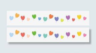 糖果色漂浮爱心气球分割线免抠