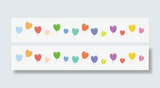 糖果色漂浮爱心气球分割线免抠