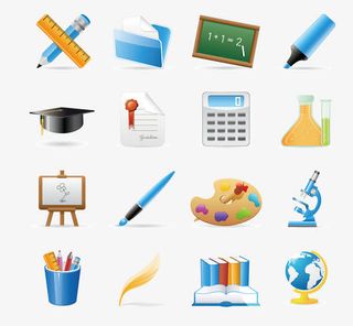 开学季学习用品矢量元素免抠