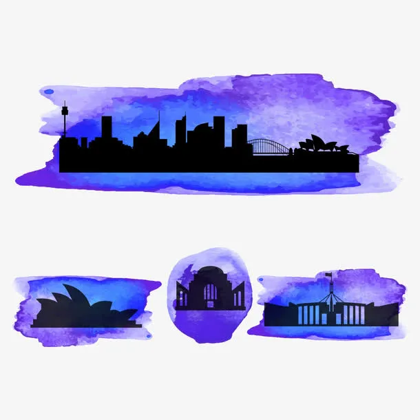 水墨建筑免抠