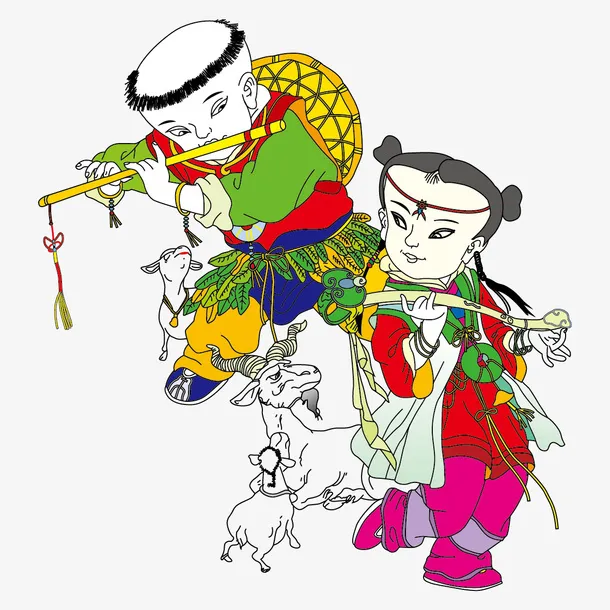 春节元素 新年 传统文化 财神 剪纸免抠节日元旦/春节/元宵元素