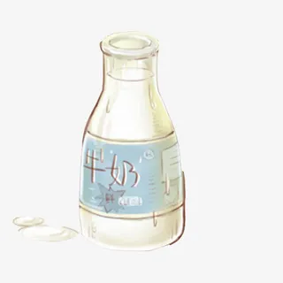 牛奶瓶手绘画素材图片免抠