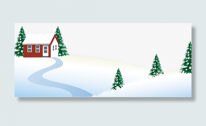 雪地房子冬天松树免抠