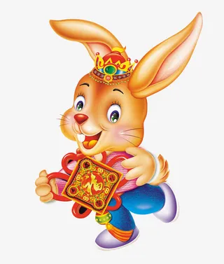 卡通兔子喜庆吉祥物元素免抠