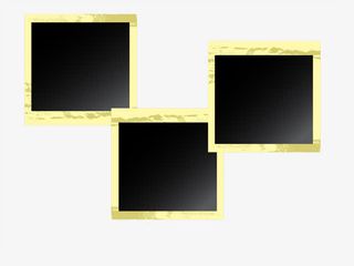 手绘几何方形相片边框免抠