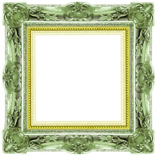 绿色装饰画框免抠