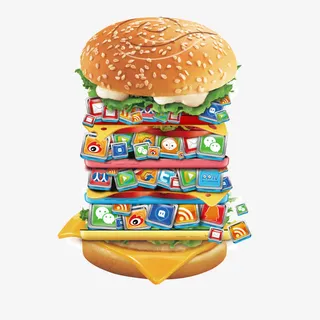 创意汉堡app集合矢量图免抠 创意汉堡app集合矢量图免抠