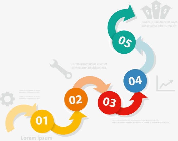 矢量彩色流程图免抠