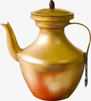 西藏少数民族藏族青稞酒壶铜酒壶免抠