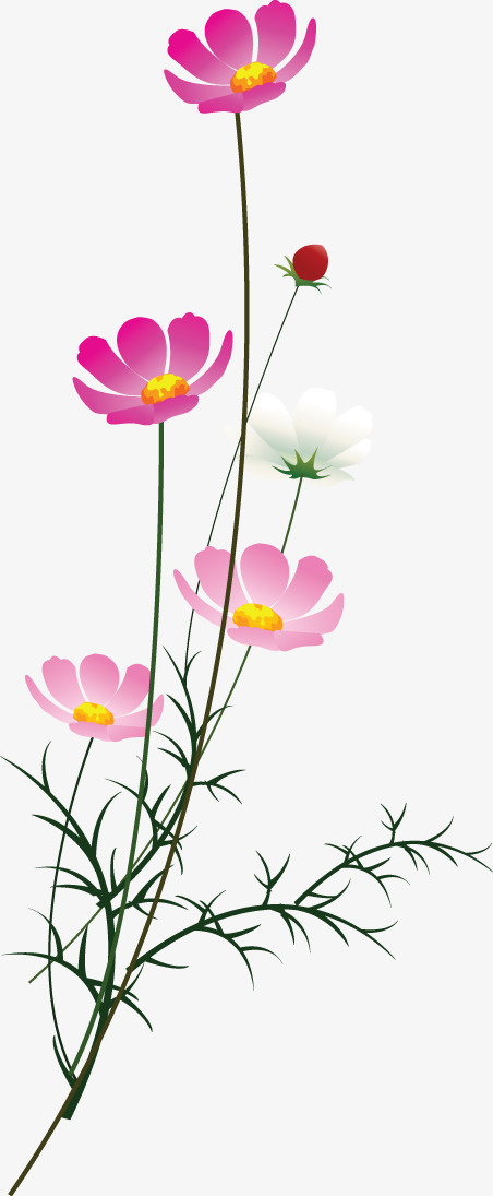 手绘卡通花朵免抠