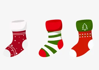 矢量图圣诞元素圣诞袜免抠